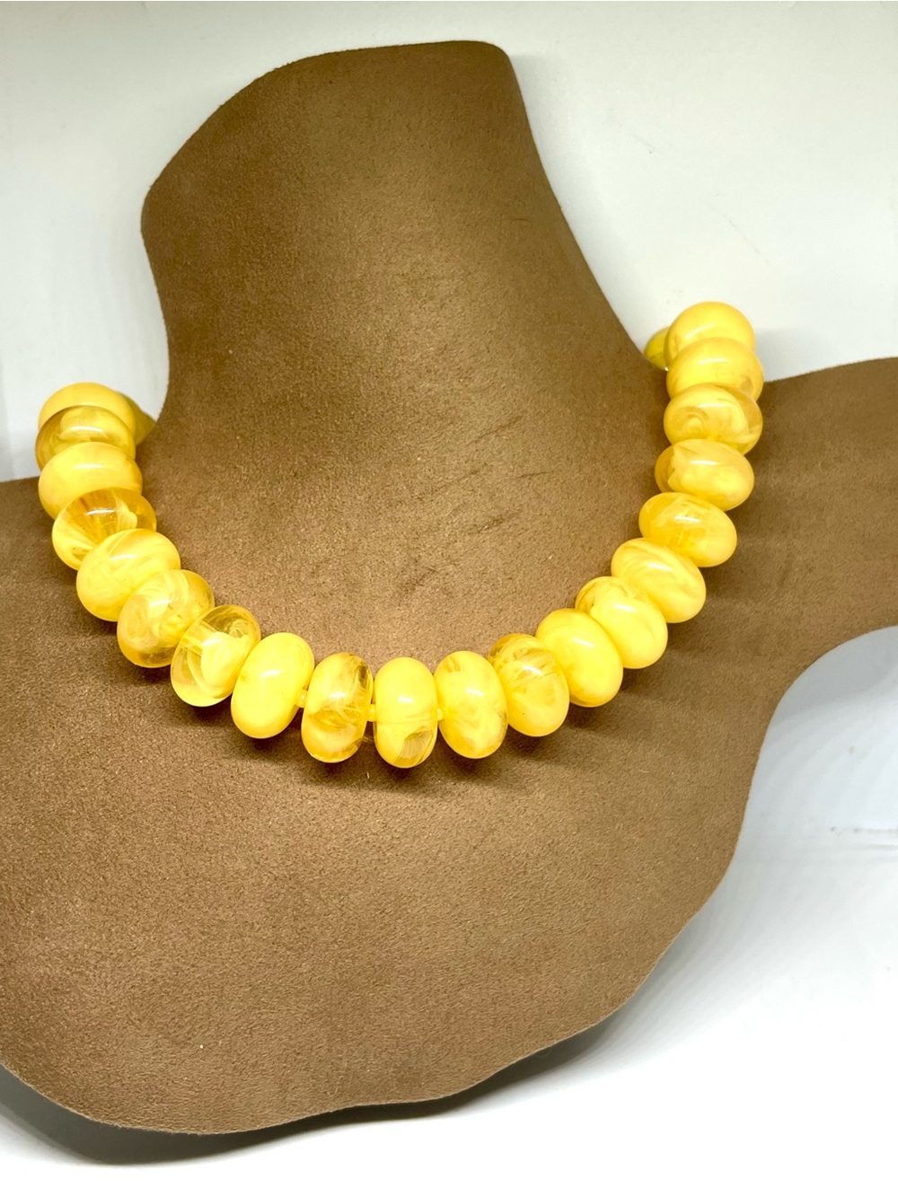 MAYAMAR Yellow Resin Bead Statement Necklace